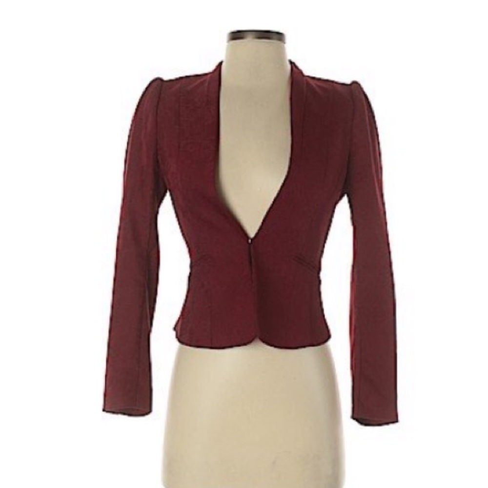 H&M- Burgundy blazer sz 2